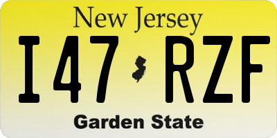 NJ license plate I47RZF