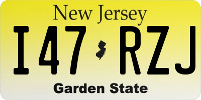 NJ license plate I47RZJ