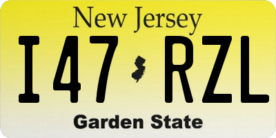 NJ license plate I47RZL