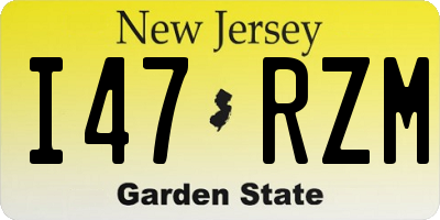 NJ license plate I47RZM