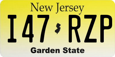 NJ license plate I47RZP