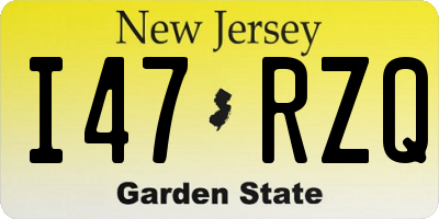 NJ license plate I47RZQ