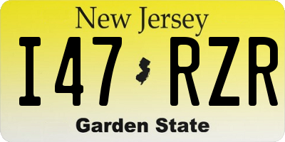 NJ license plate I47RZR