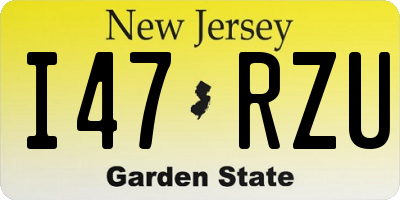 NJ license plate I47RZU