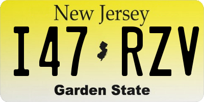 NJ license plate I47RZV