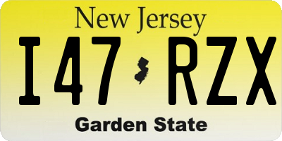 NJ license plate I47RZX