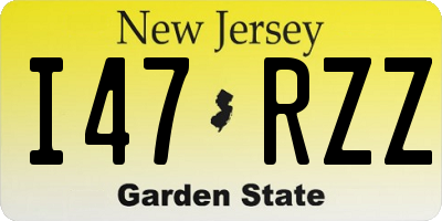 NJ license plate I47RZZ