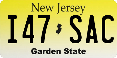 NJ license plate I47SAC