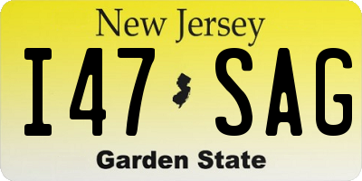 NJ license plate I47SAG
