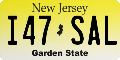 NJ license plate I47SAL