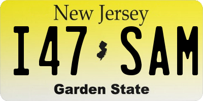 NJ license plate I47SAM