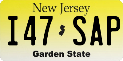 NJ license plate I47SAP