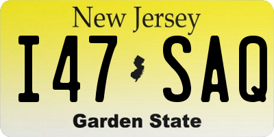 NJ license plate I47SAQ