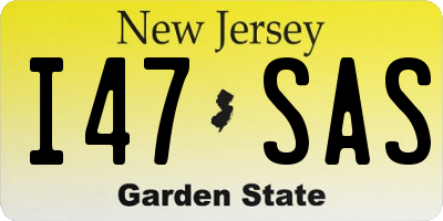 NJ license plate I47SAS
