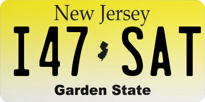 NJ license plate I47SAT
