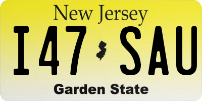 NJ license plate I47SAU