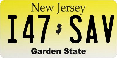 NJ license plate I47SAV