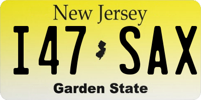 NJ license plate I47SAX