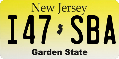 NJ license plate I47SBA