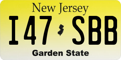 NJ license plate I47SBB
