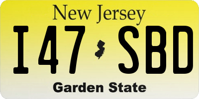 NJ license plate I47SBD