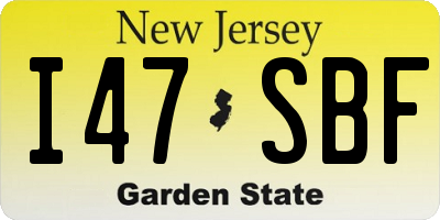 NJ license plate I47SBF