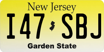 NJ license plate I47SBJ