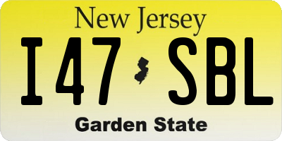 NJ license plate I47SBL
