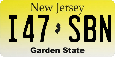 NJ license plate I47SBN