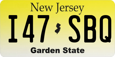 NJ license plate I47SBQ