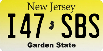 NJ license plate I47SBS