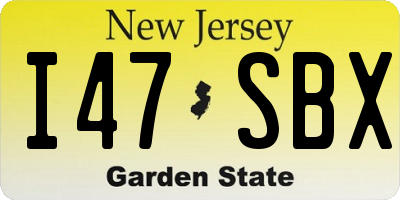 NJ license plate I47SBX