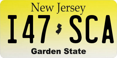 NJ license plate I47SCA