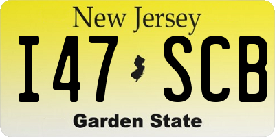 NJ license plate I47SCB