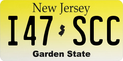 NJ license plate I47SCC