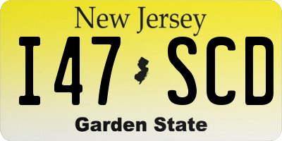 NJ license plate I47SCD