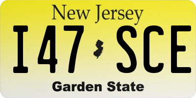 NJ license plate I47SCE