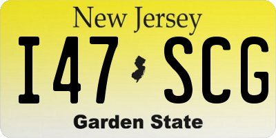 NJ license plate I47SCG
