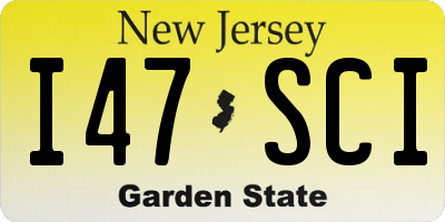 NJ license plate I47SCI