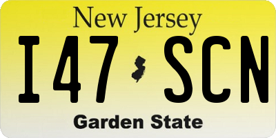NJ license plate I47SCN