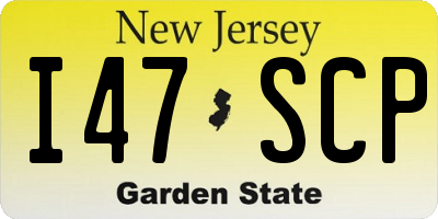 NJ license plate I47SCP