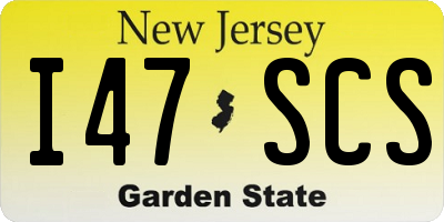 NJ license plate I47SCS