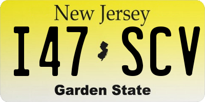 NJ license plate I47SCV