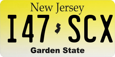 NJ license plate I47SCX