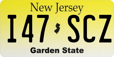 NJ license plate I47SCZ