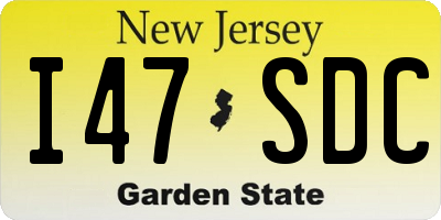 NJ license plate I47SDC