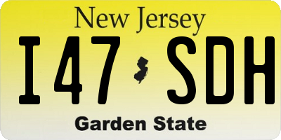NJ license plate I47SDH