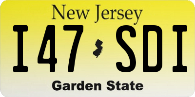 NJ license plate I47SDI