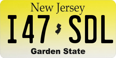 NJ license plate I47SDL