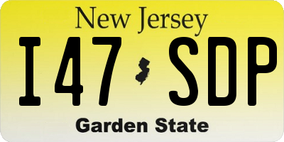 NJ license plate I47SDP